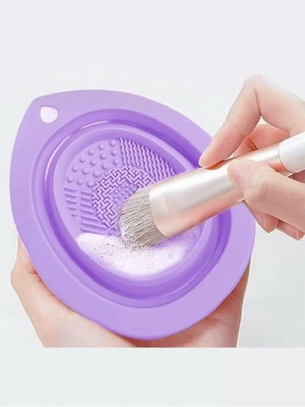 💞 New Purple Collapsible Makeup Brush & Sponge Cleaning Bowl
